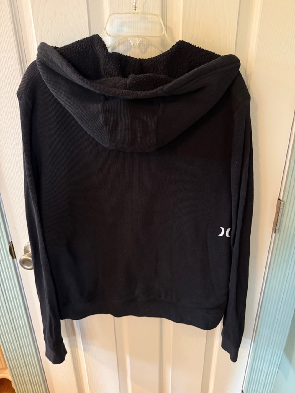 Hurley Black Full Zip Hoodie with Gray Logo Print - Picture 3 of 8